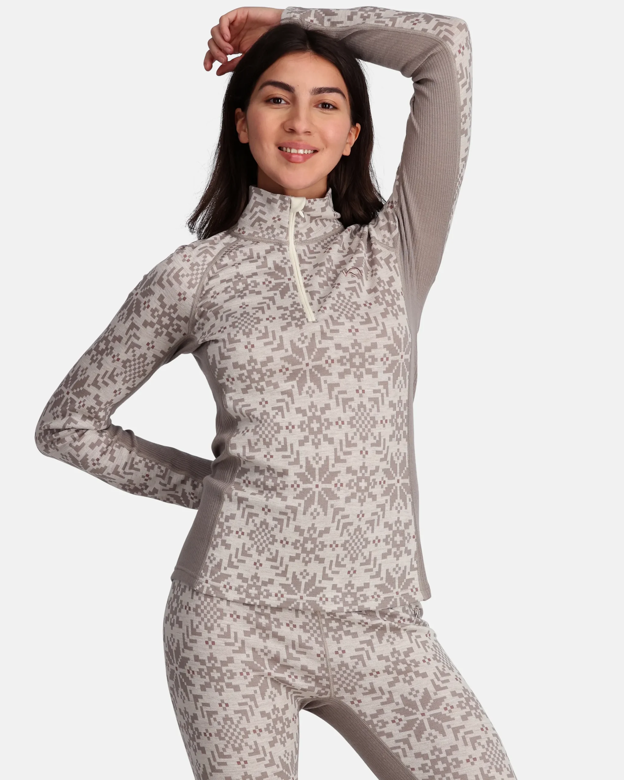Outlet Edith Half Zip Wool Long Sleeve