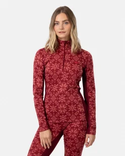 Outlet Edith Half Zip Wool Long Sleeve
