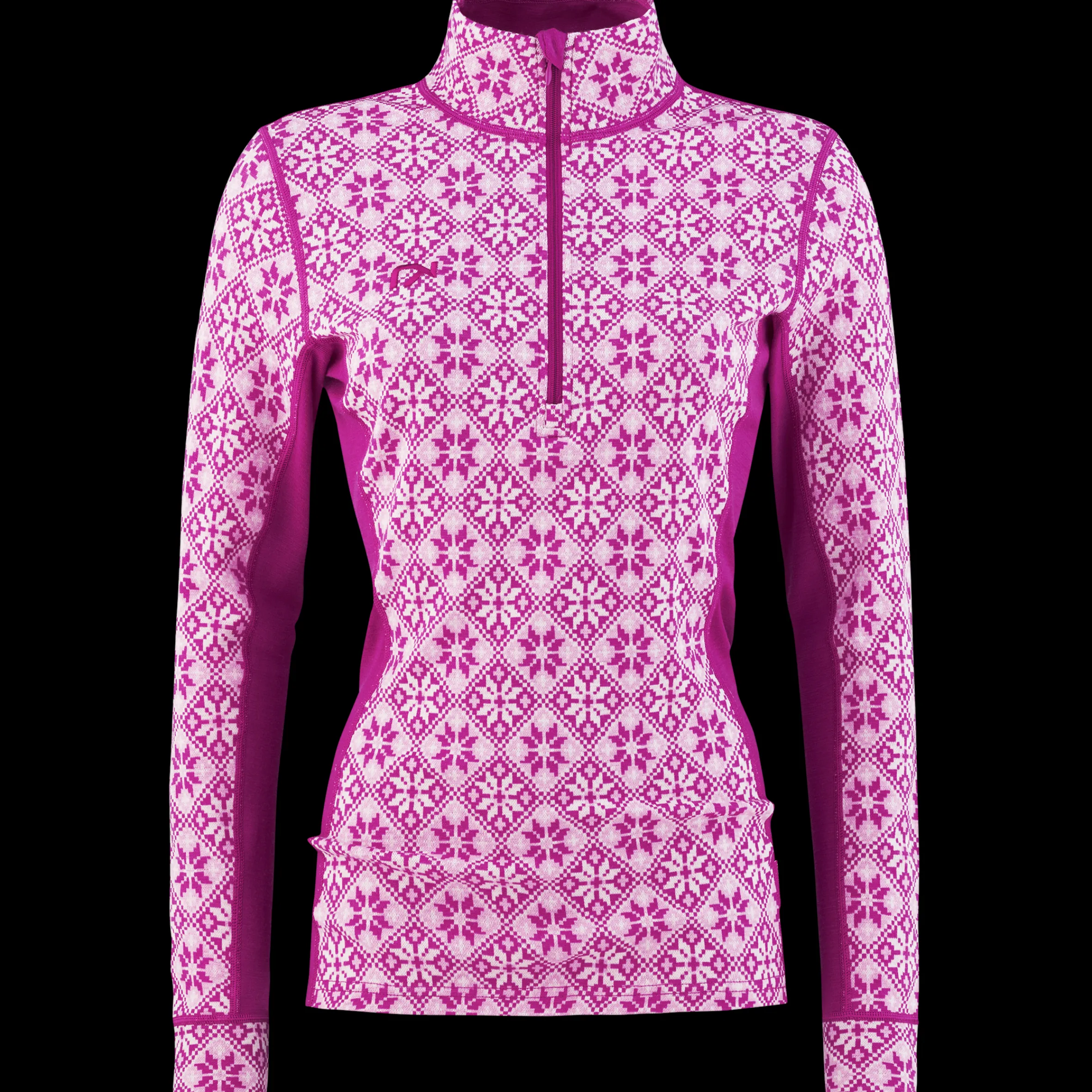 Best Sale Rose Half Zip Baselayer Top - 100% Merino Wool Wool Long Sleeve