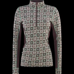 Shop Rose Half Zip Baselayer Top - 100% Merino Wool Wool Long Sleeve