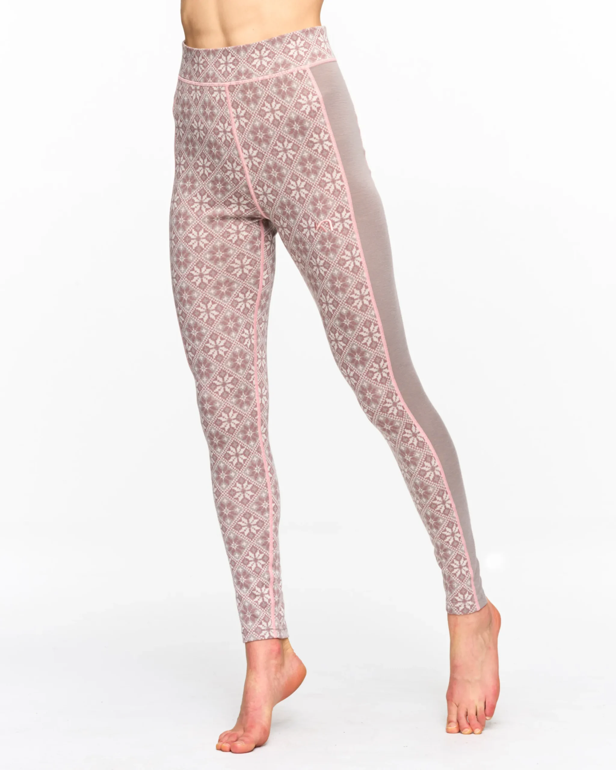 Hot Rose High Waisted Baselayer Pants - 100% Merino Wool Wool Base Layer Pants