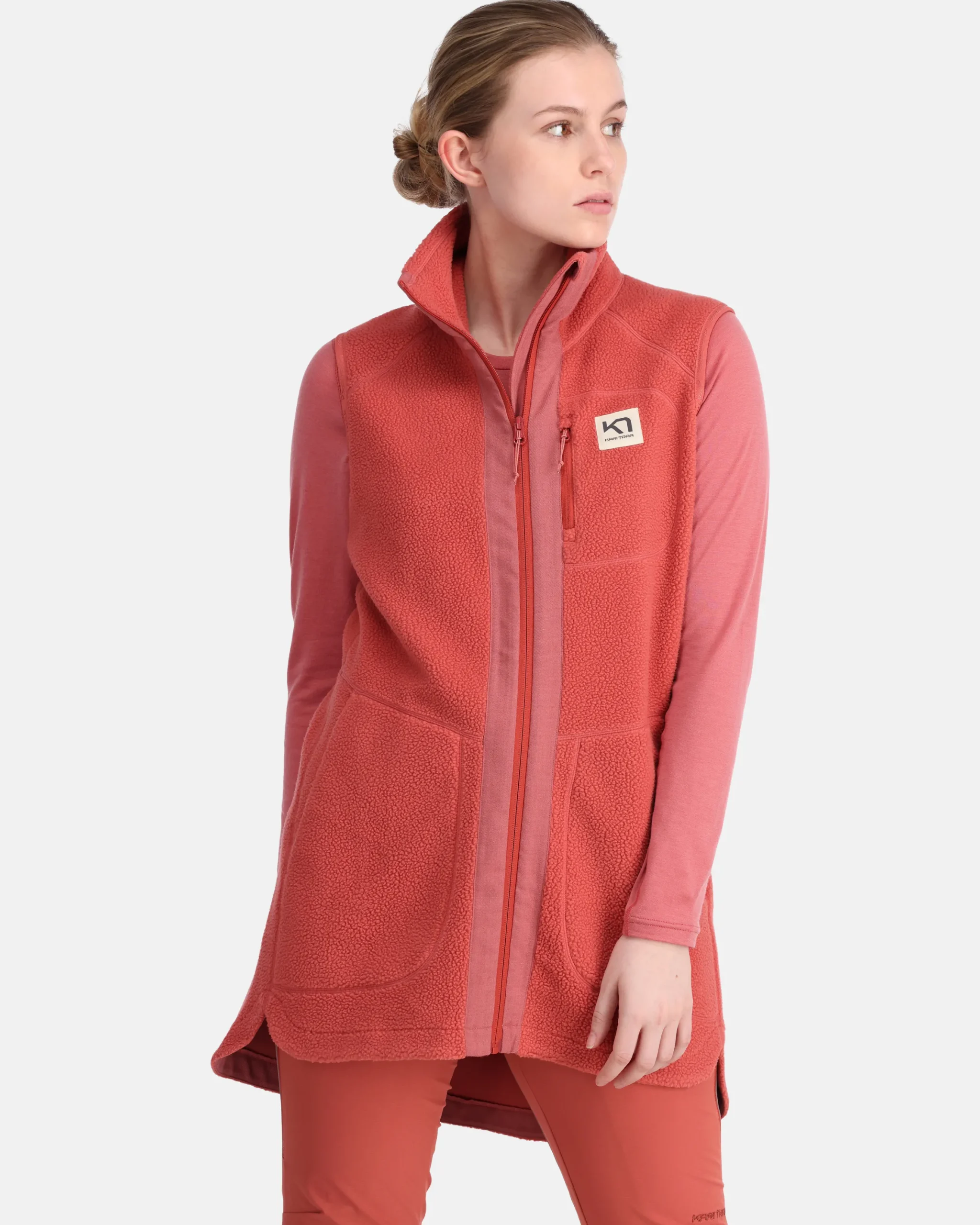 Fashion Sanne Pile Vest Long Fleece|Vests