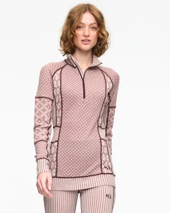 Online Smekker Half Zip Baselayer - 100% Merino Wool Wool Long Sleeve