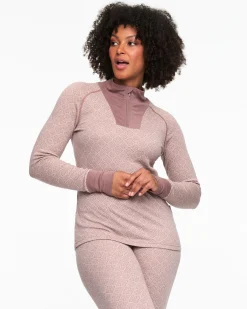 Discount Voss Cashmere Mix Half Zip Wool Long Sleeve
